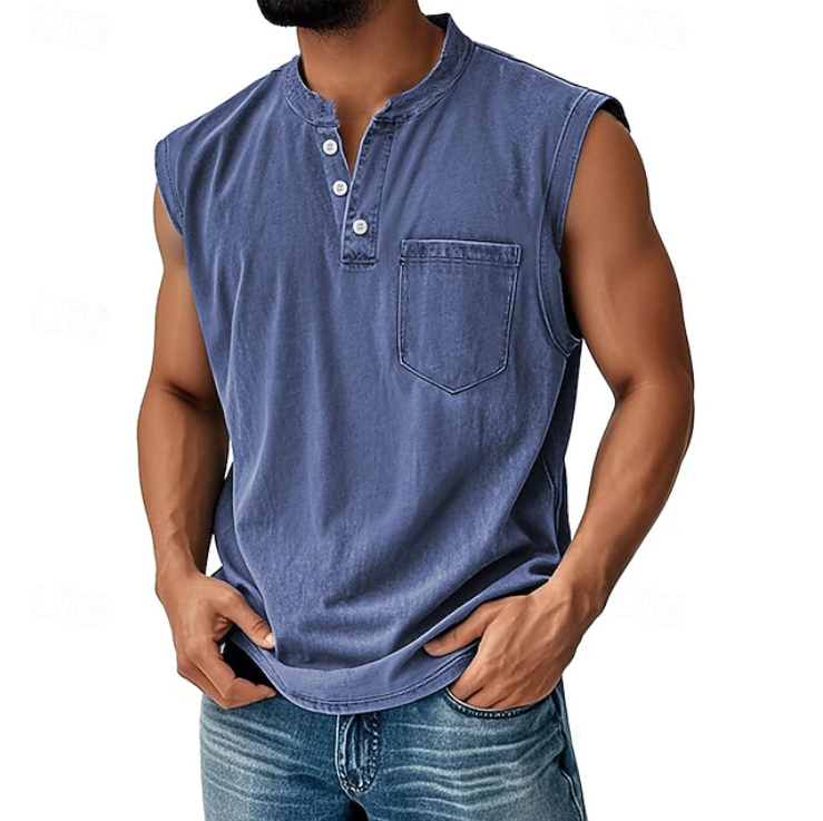 Desmond | Casual Sleeveless Vintage Style Shirt