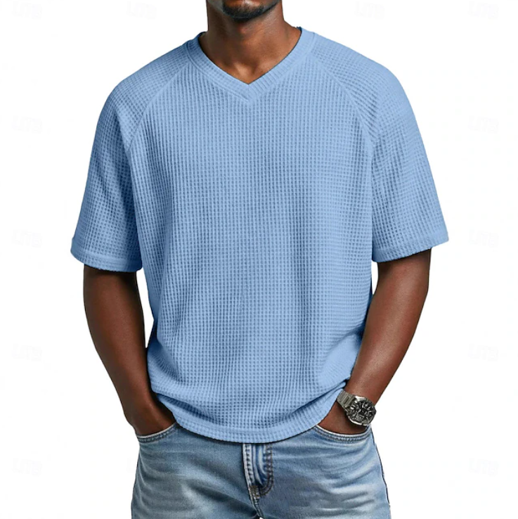 Paul | V-Neck Short Sleeve Waffle Shirt