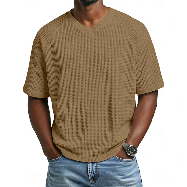 Paul | V-Neck Short Sleeve Waffle Shirt