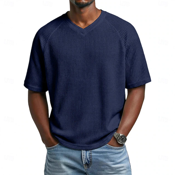 Paul | V-Neck Short Sleeve Waffle Shirt