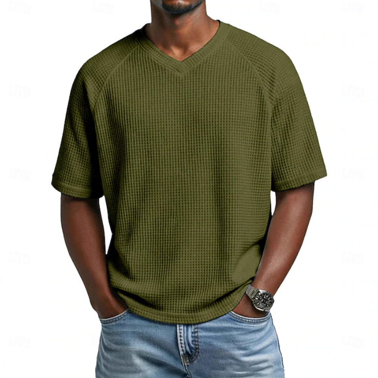 Paul | V-Neck Short Sleeve Waffle Shirt