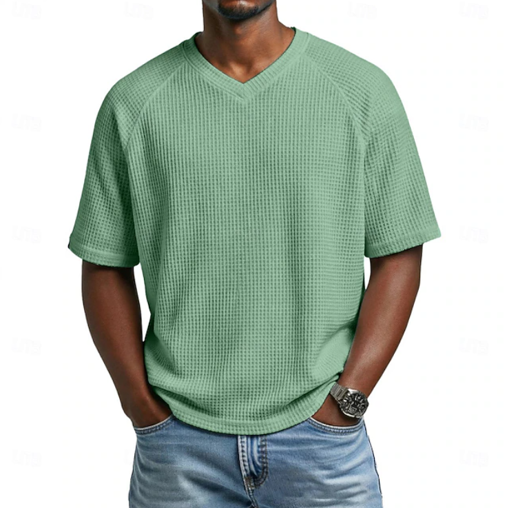Paul | V-Neck Short Sleeve Waffle Shirt