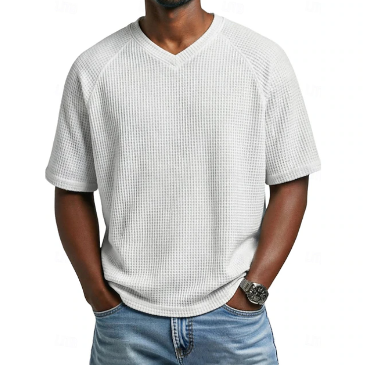 Paul | V-Neck Short Sleeve Waffle Shirt