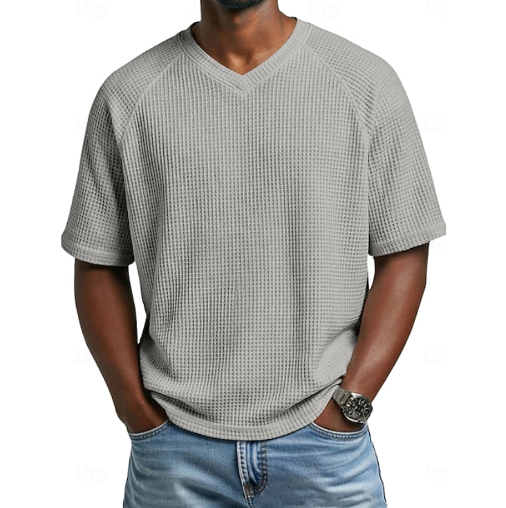 Paul | V-Neck Short Sleeve Waffle Shirt