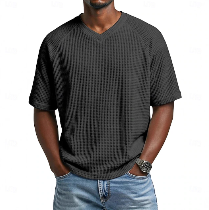 Paul | V-Neck Short Sleeve Waffle Shirt