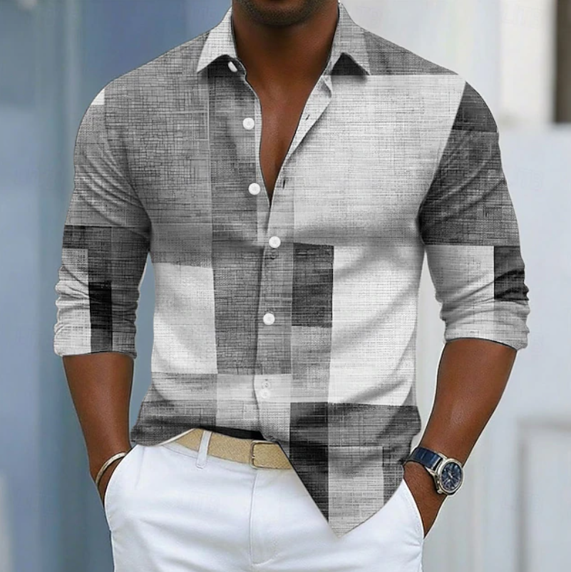 Ashton | Classic Color Block Patchwork Shirt