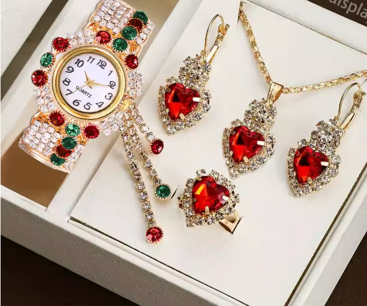 5PCS/Set Luxury Rhinestone Women Watch