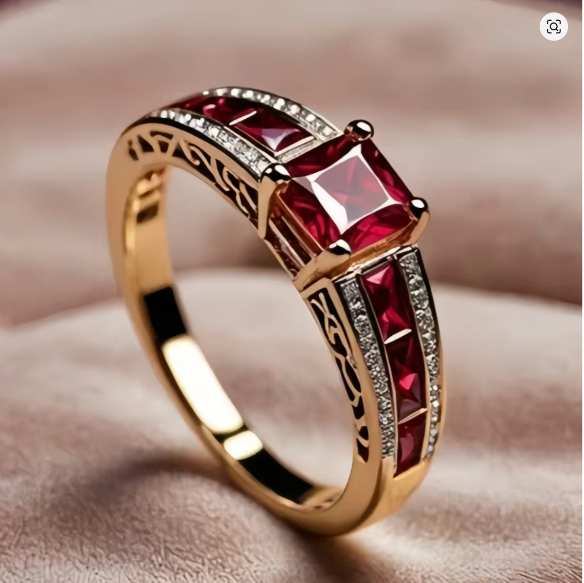 Rossa | Red Sapphire Square Ring