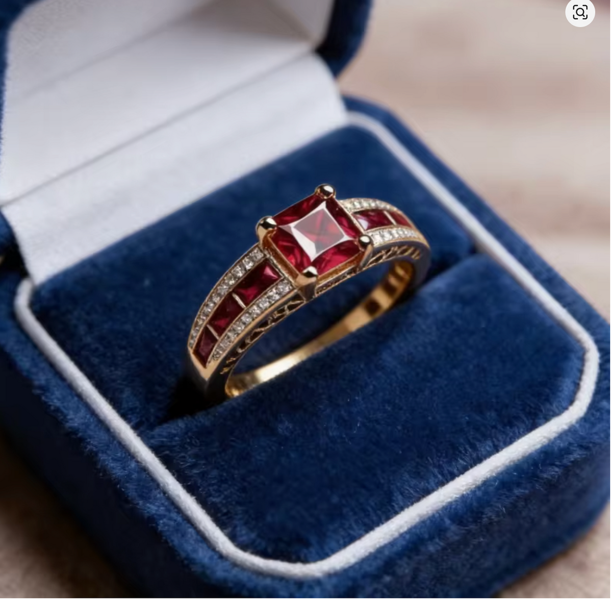 Rossa | Red Sapphire Square Ring