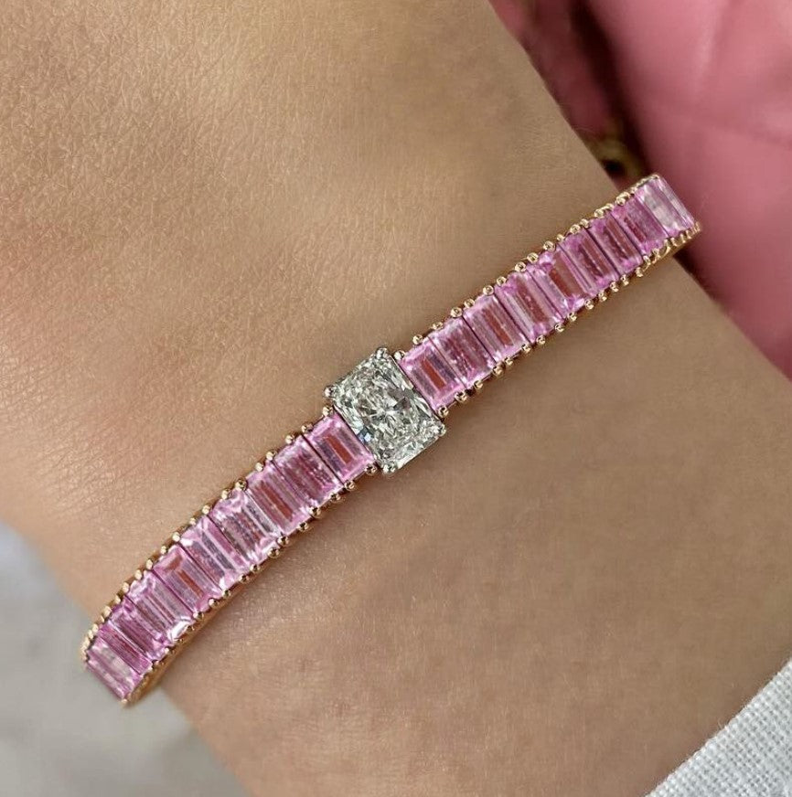 Delphine | Pink Sapphire Tennis Bracelet