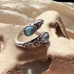 Paige | Adjustable Silver Blue Stone Ring