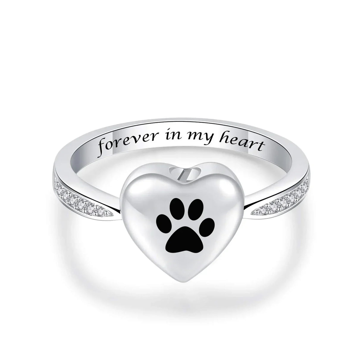 Dear Heart Paw Print Urn Ring