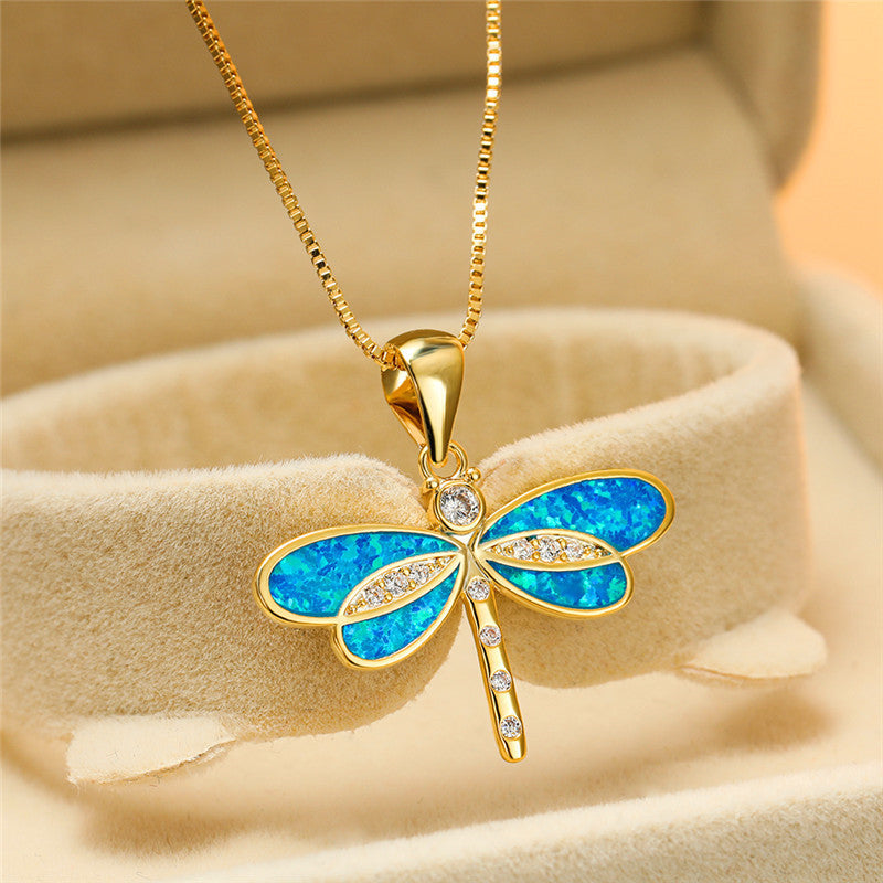 Della | Dragonfly Opal Pendant Necklace