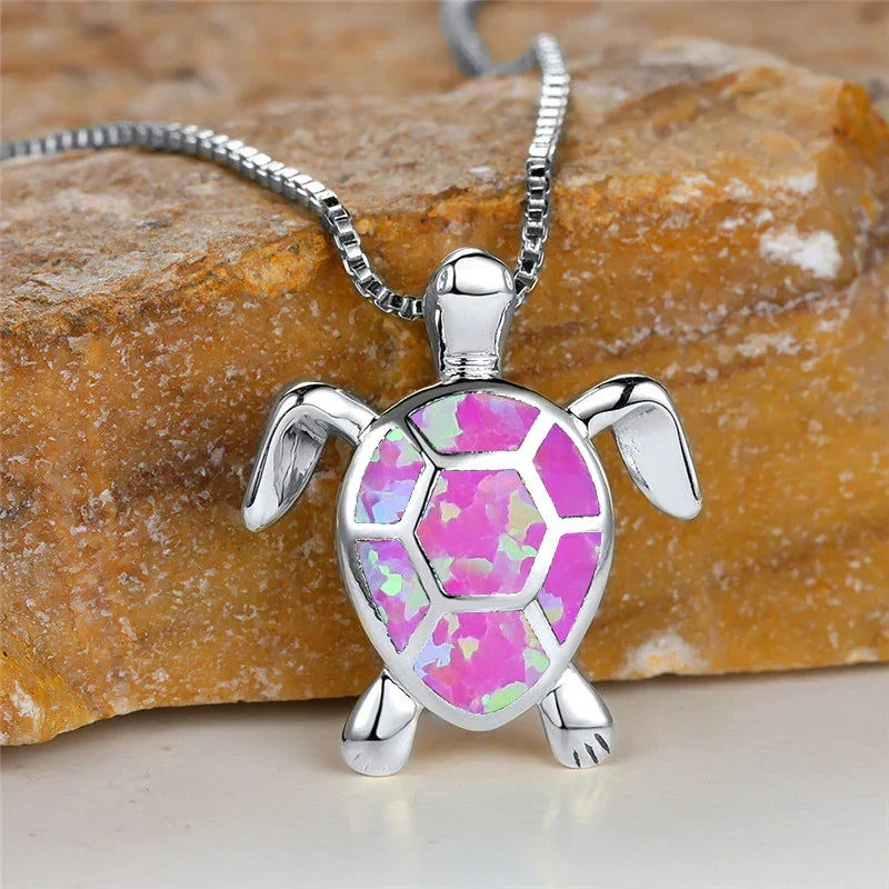 Talia | Opal Turtle Pendant Necklace