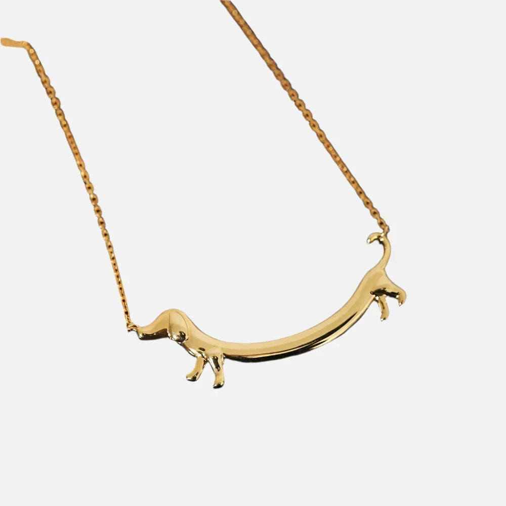 Gold-coloured Dachshund Necklace