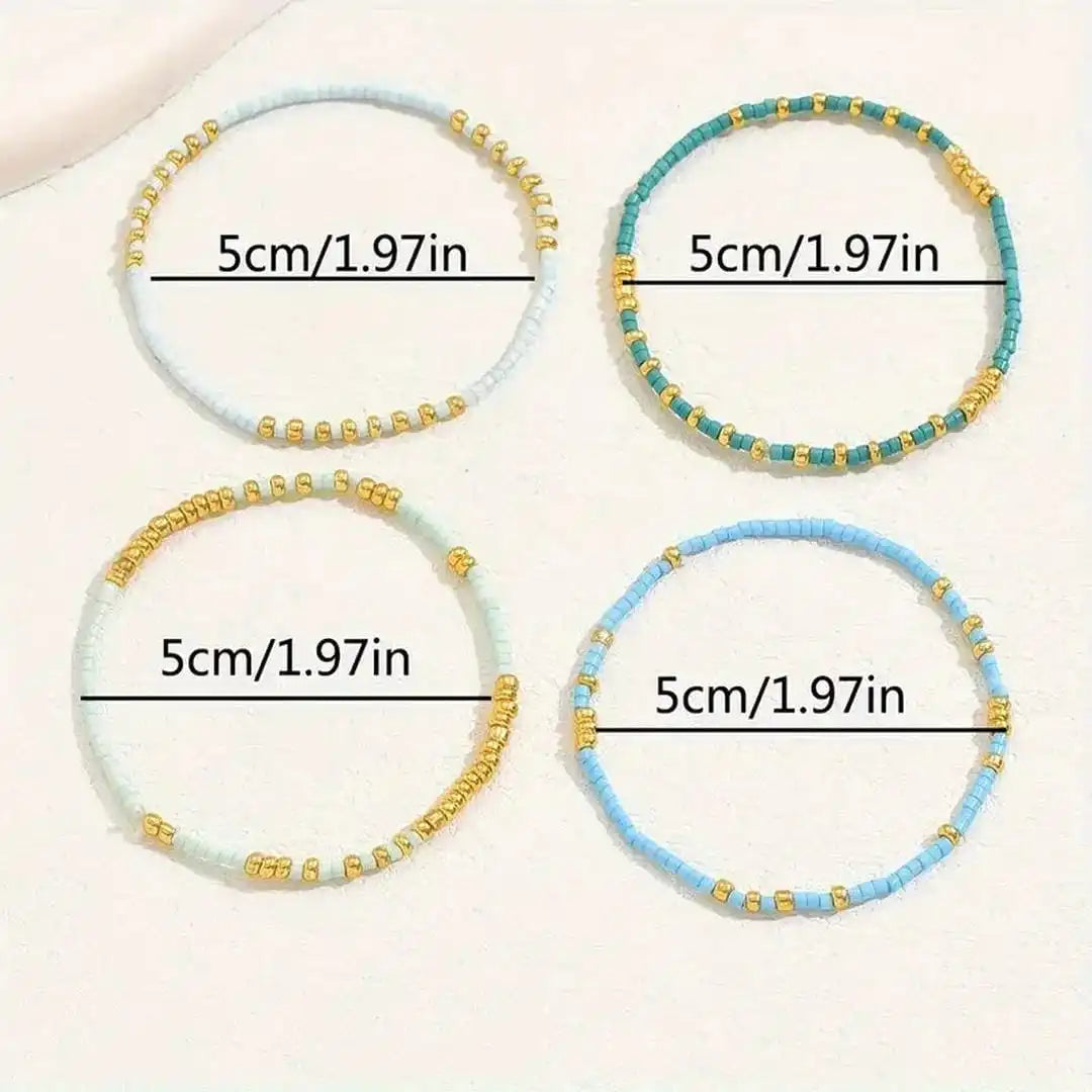 Judith | Turquoise Seed Bead Bracelet Set