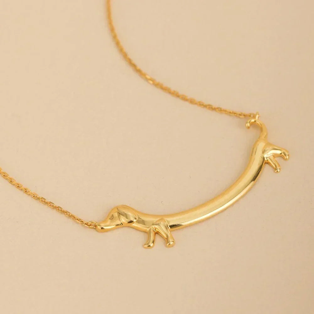 Gold-coloured Dachshund Necklace