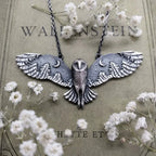 Vintage Owl and Moon Necklace