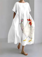 Fenella | Elegant Loose Round Neck Dress