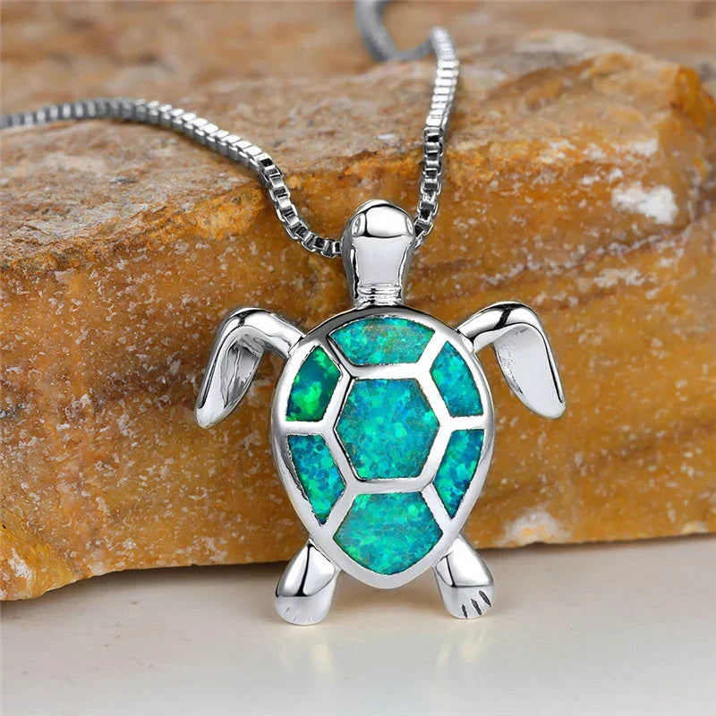 Talia | Opal Turtle Pendant Necklace