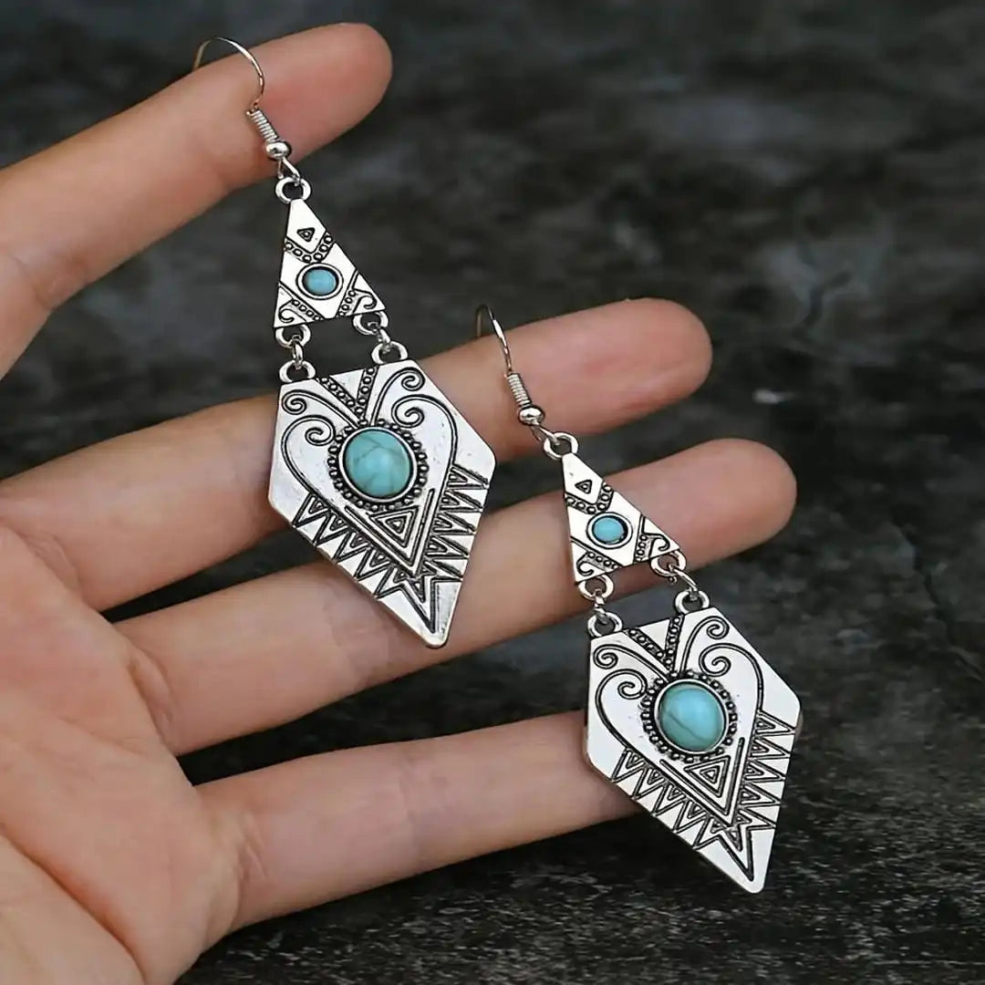 Lydia | Turquoise Rhombus Drop Earrings