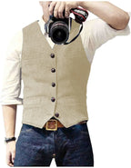 Arthur | Classic Herringbone Tweed Waistcoat