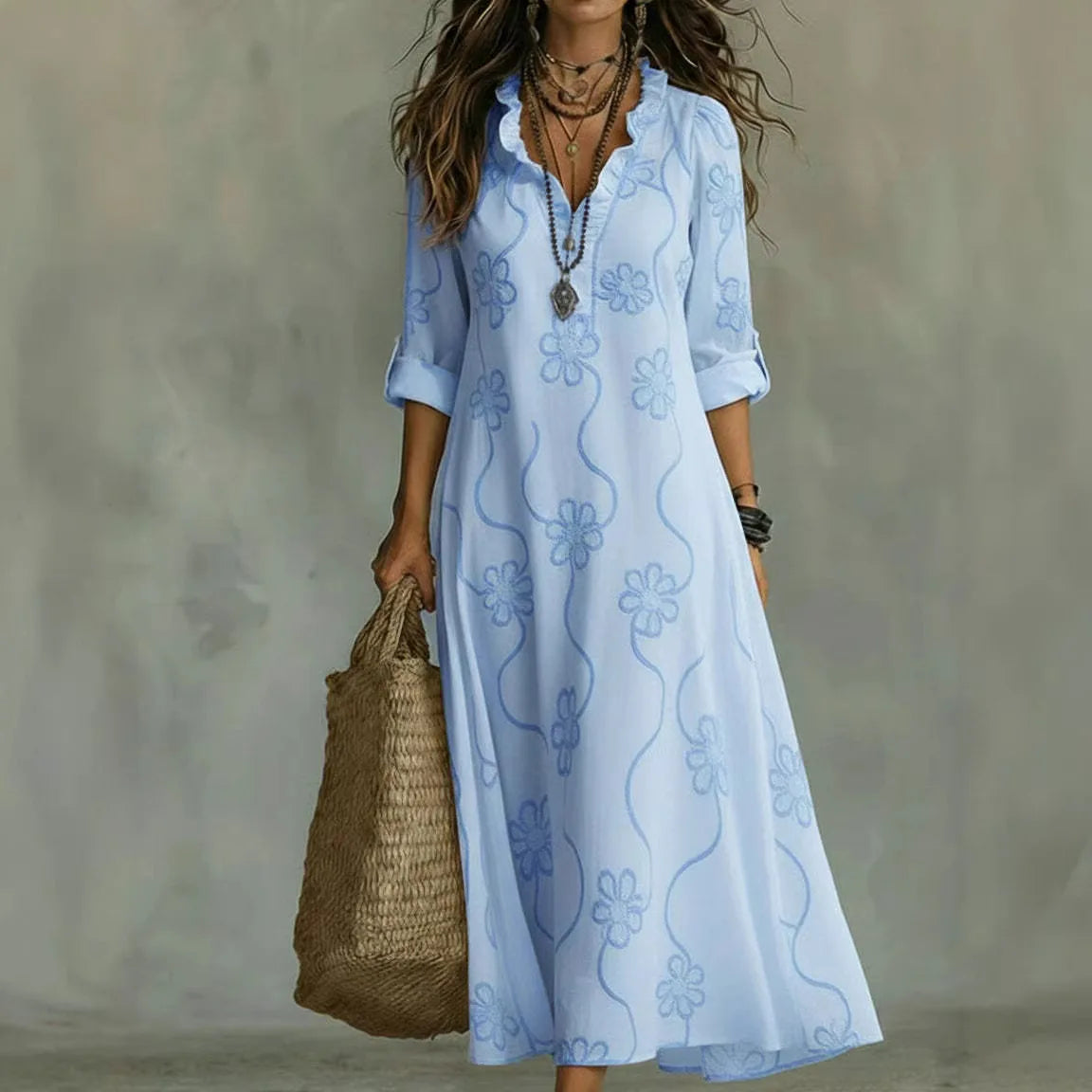 Alison | Floral Summer Dress that Hides the Belly