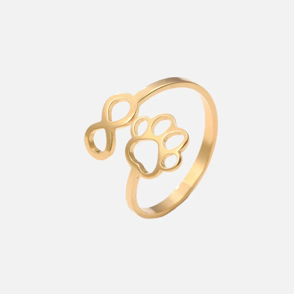 Adjustable Infinity Paw Ring