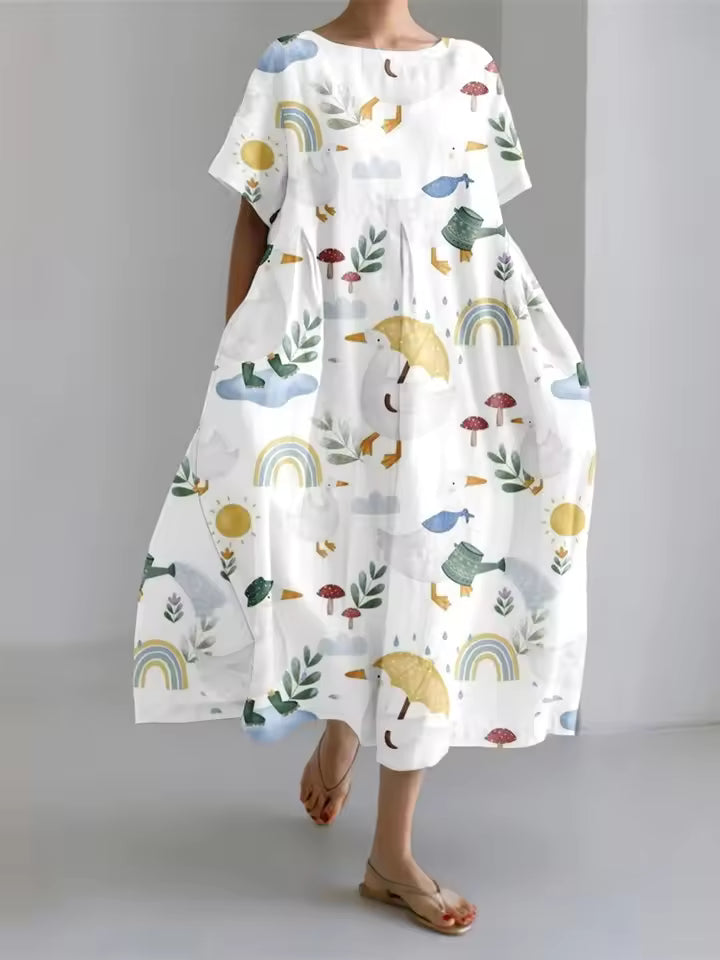 Fenella | Elegant Loose Round Neck Dress