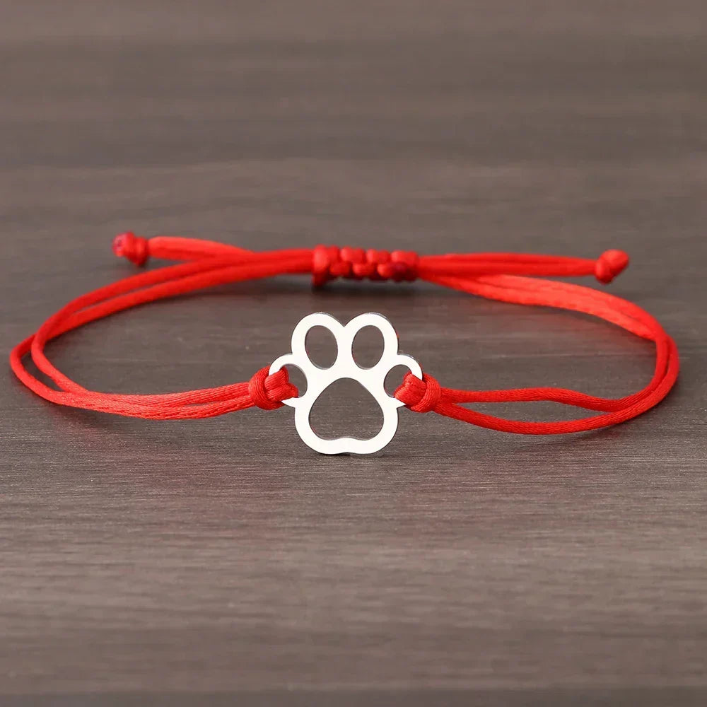 Paw Print Cord Bracelet
