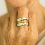 Liora | Twisted Silver & Gold Ring