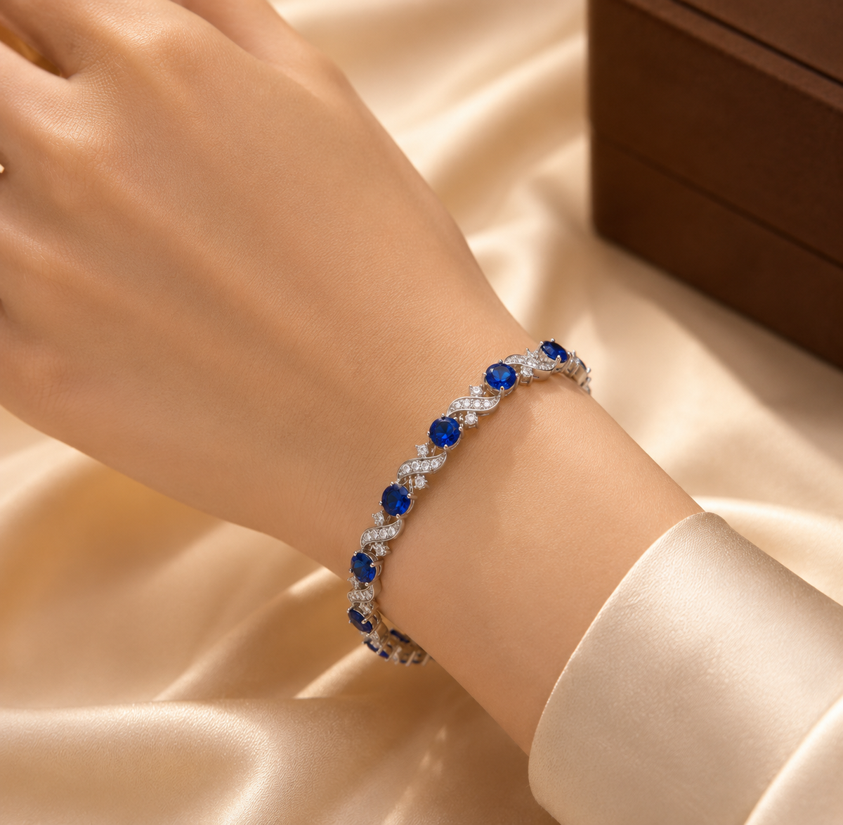 Fleur | Sapphire Floral Link Bracelet