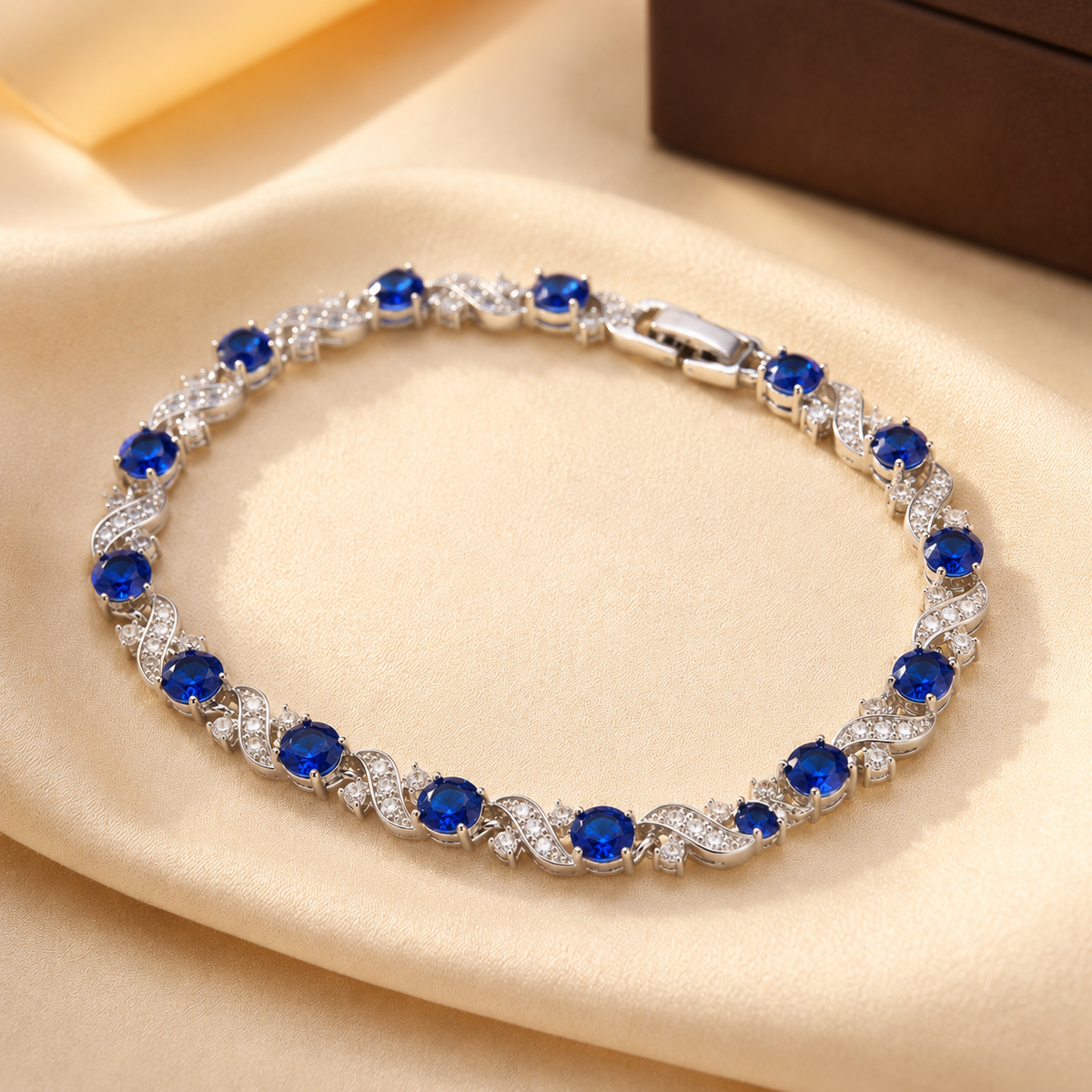 Fleur | Sapphire Floral Link Bracelet