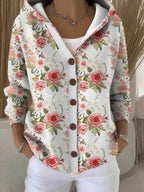 Yvaine | Elegant  Button Hooded Sweater