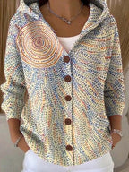 Yvaine | Elegant  Button Hooded Sweater