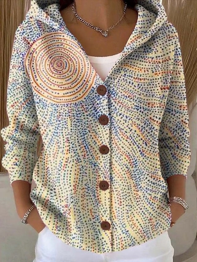 Yvaine | Elegant  Button Hooded Sweater