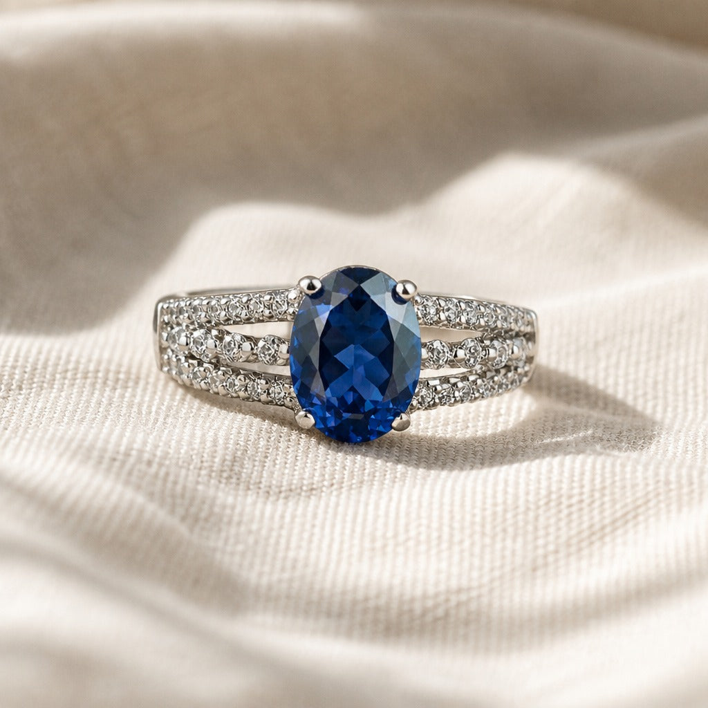 Caroline | Split Band Silver Ring