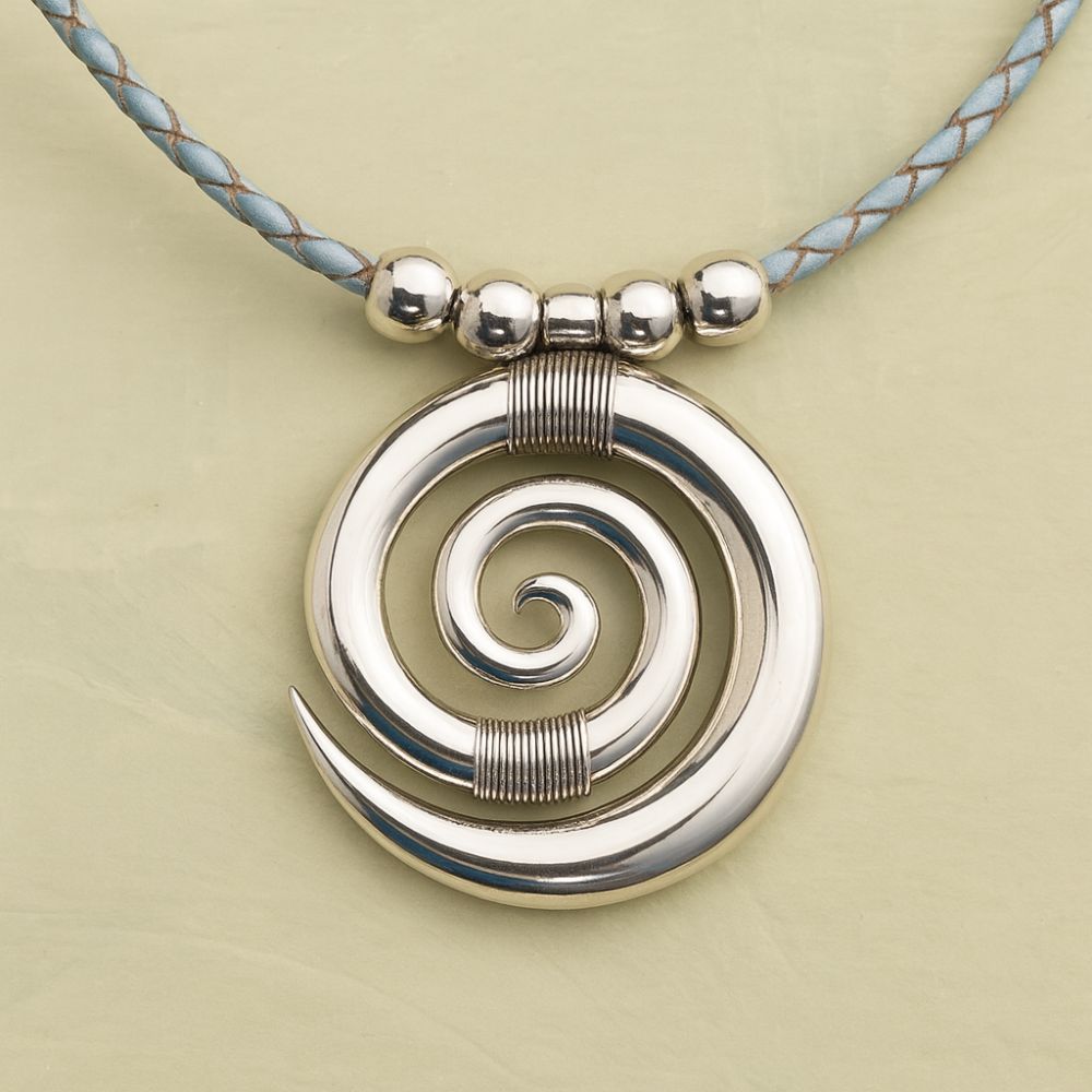 Selene | Spiral Silver Necklace