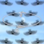 Silver Memorial Bracelet with Angel Wings and Paw Print