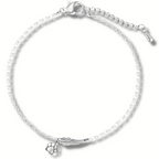 Silver Memorial Bracelet with Angel Wings and Paw Print
