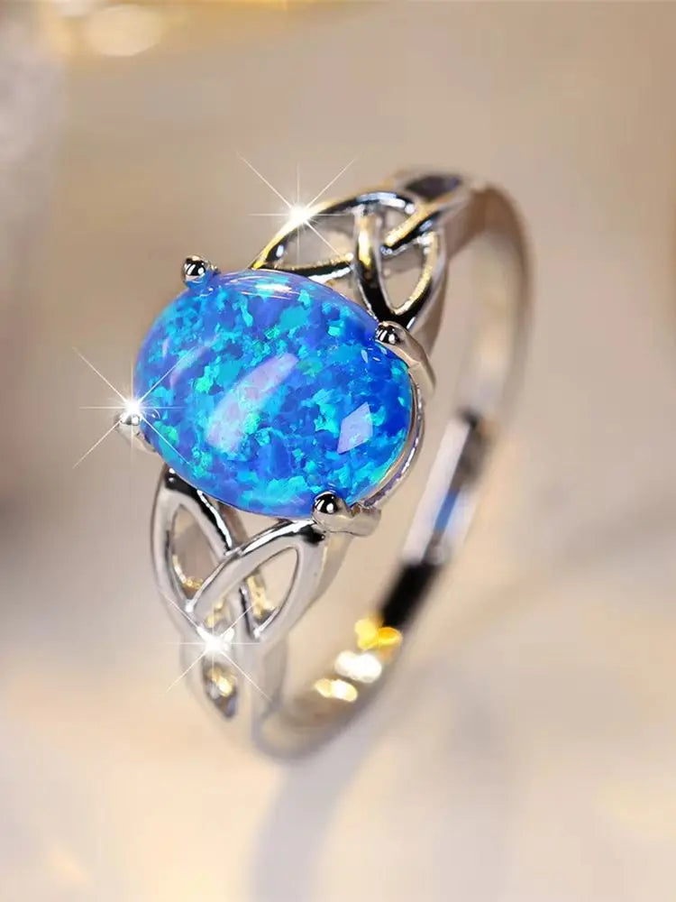 Blue Opal | Silver Ring