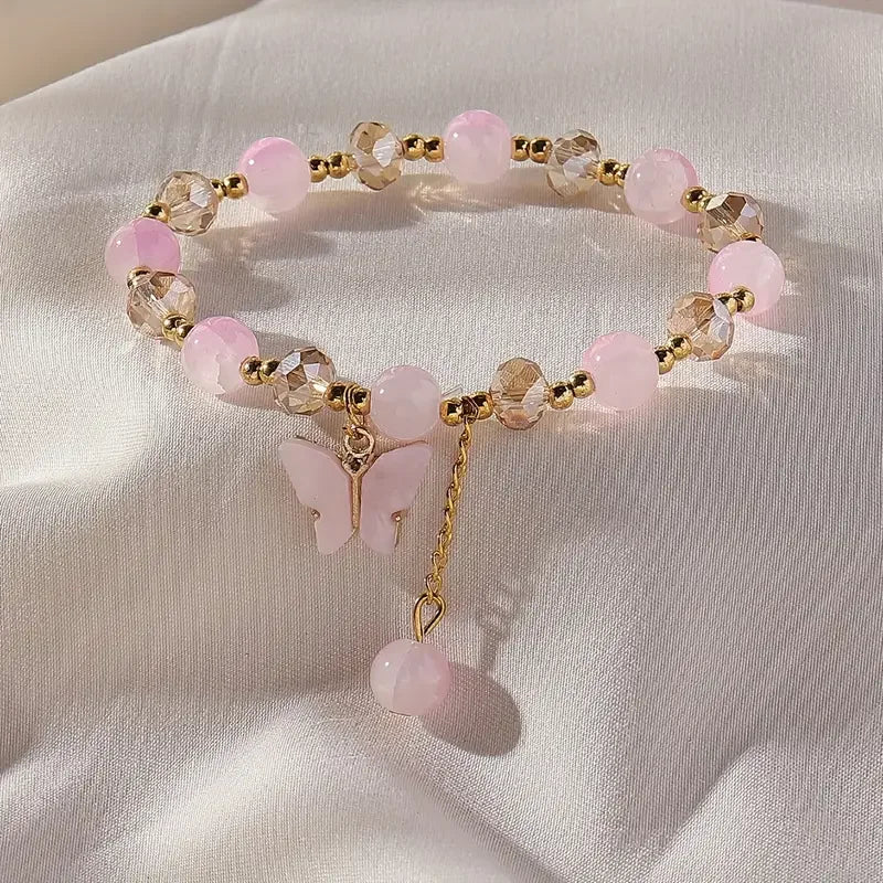 Beautiful Butterfly Beads Stretch Bracelet