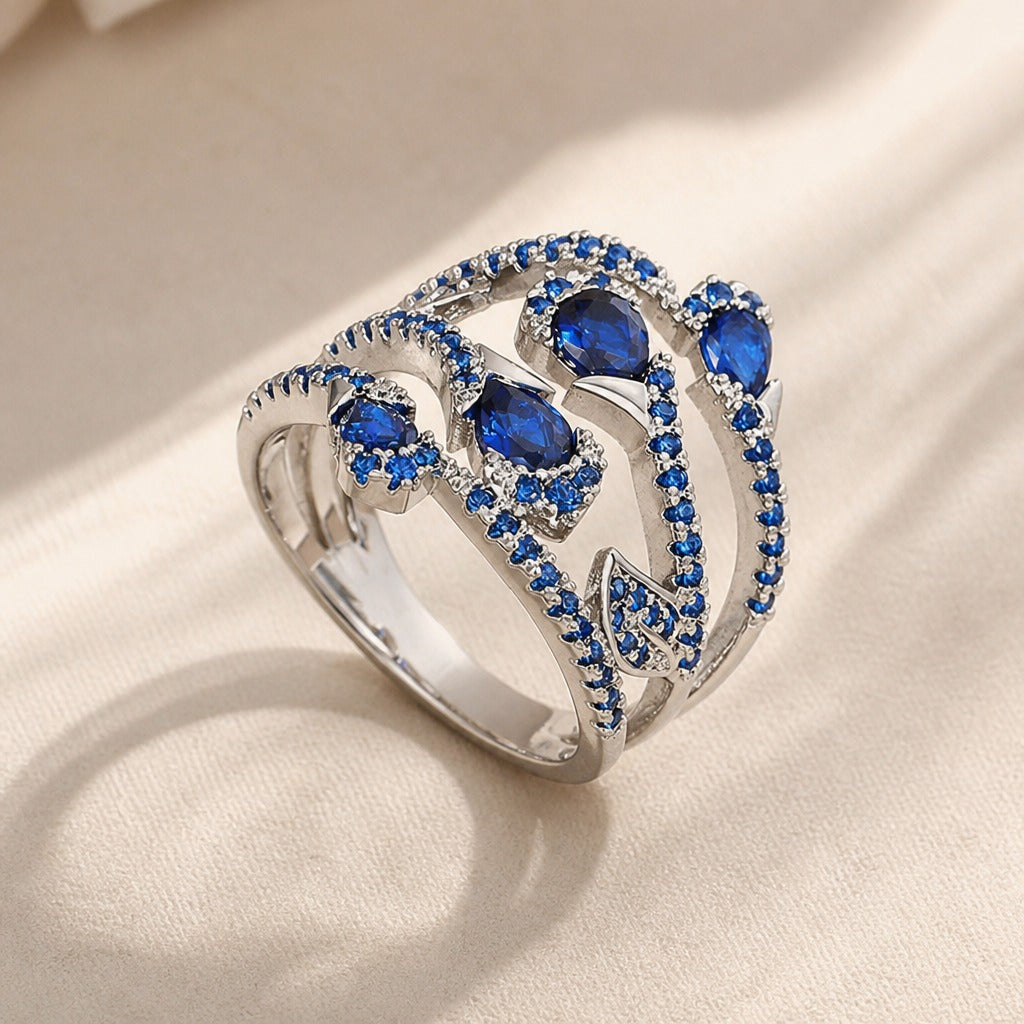 Abigail | Blue Crystal Solitaire Ring