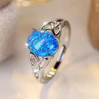 Blue Opal Vintage Silver Ring