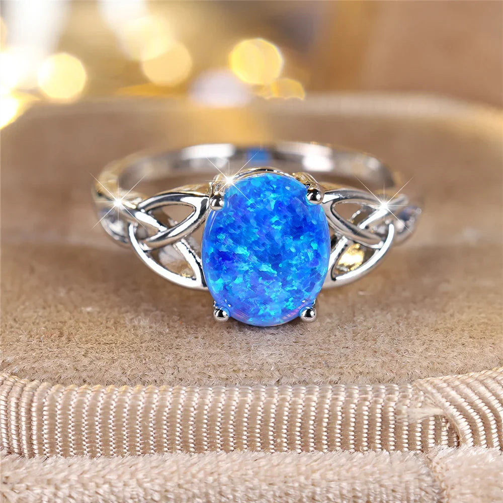 Blue Opal | Silver Ring