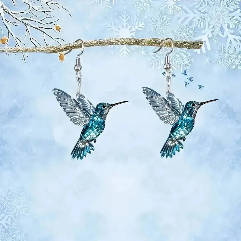 Crystal Hummingbird | Drop Earrings