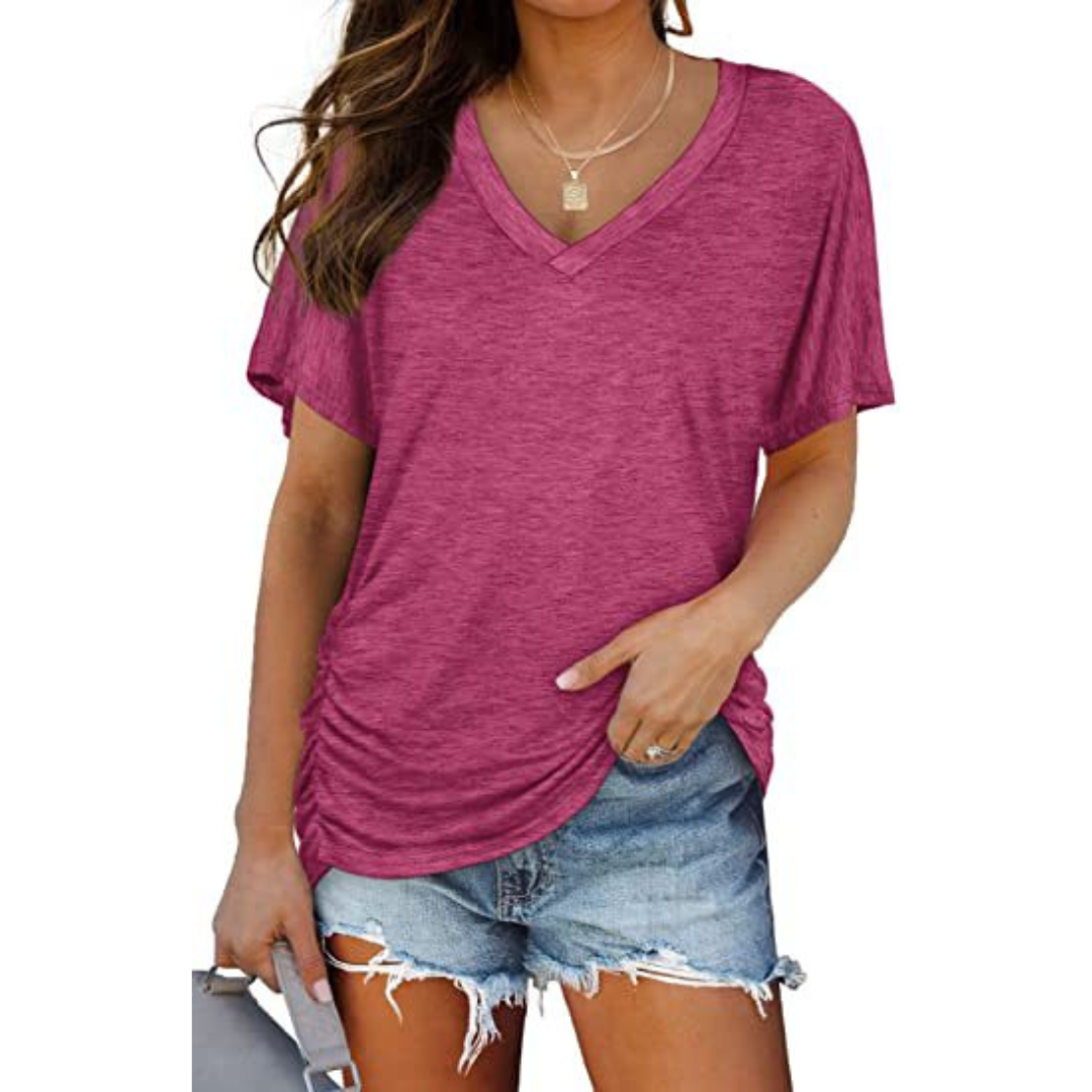 Thea | Classic V-Neck Loose Fit Shirt