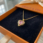 Angel Embrace Pink Heart Necklace