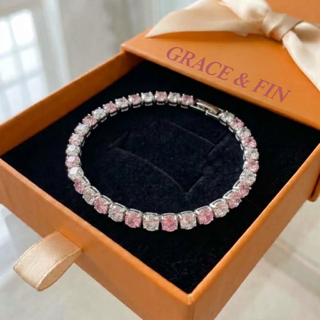 Pink Sapphire Duo Tennis Bracelet