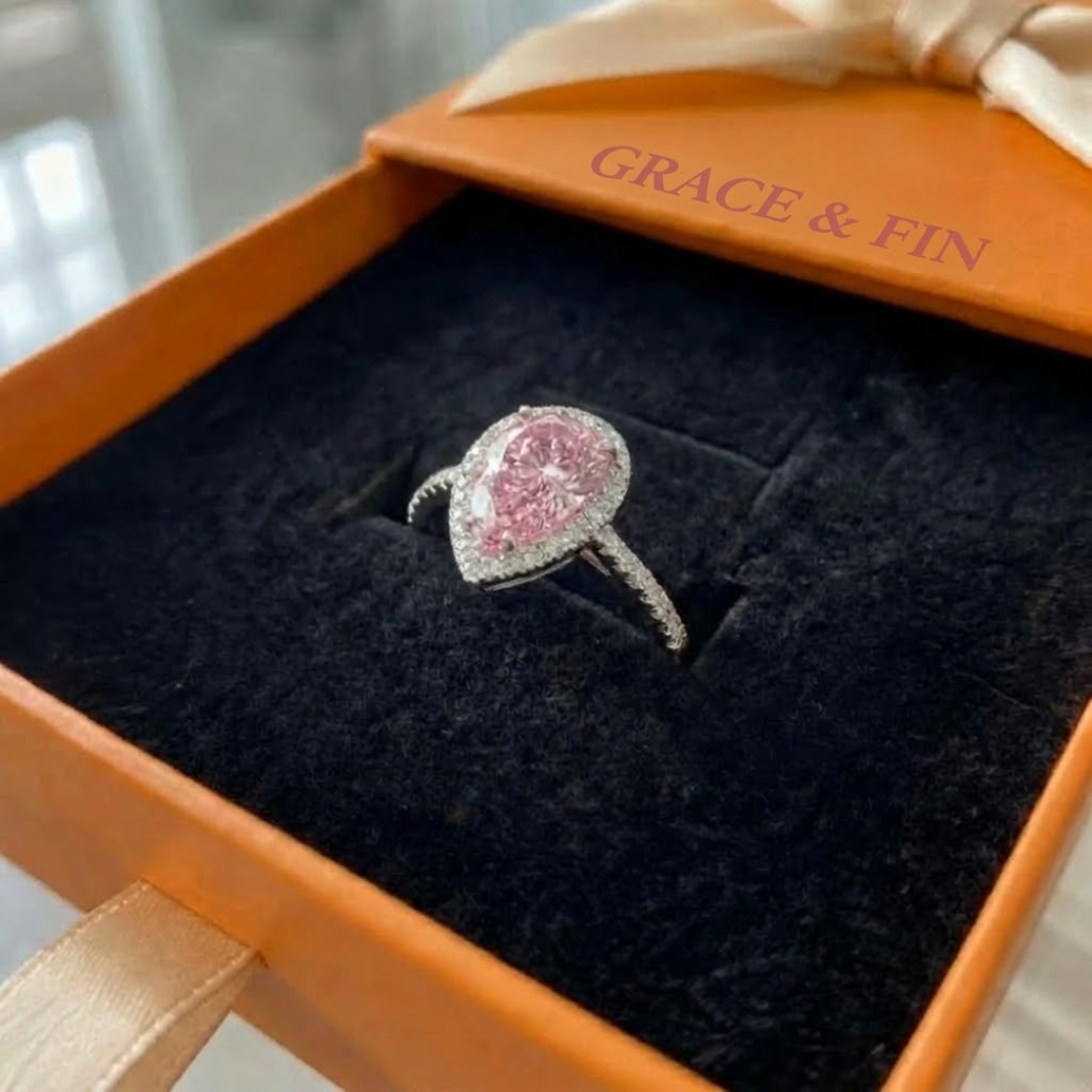 Teardrop Pink Sapphire Ring
